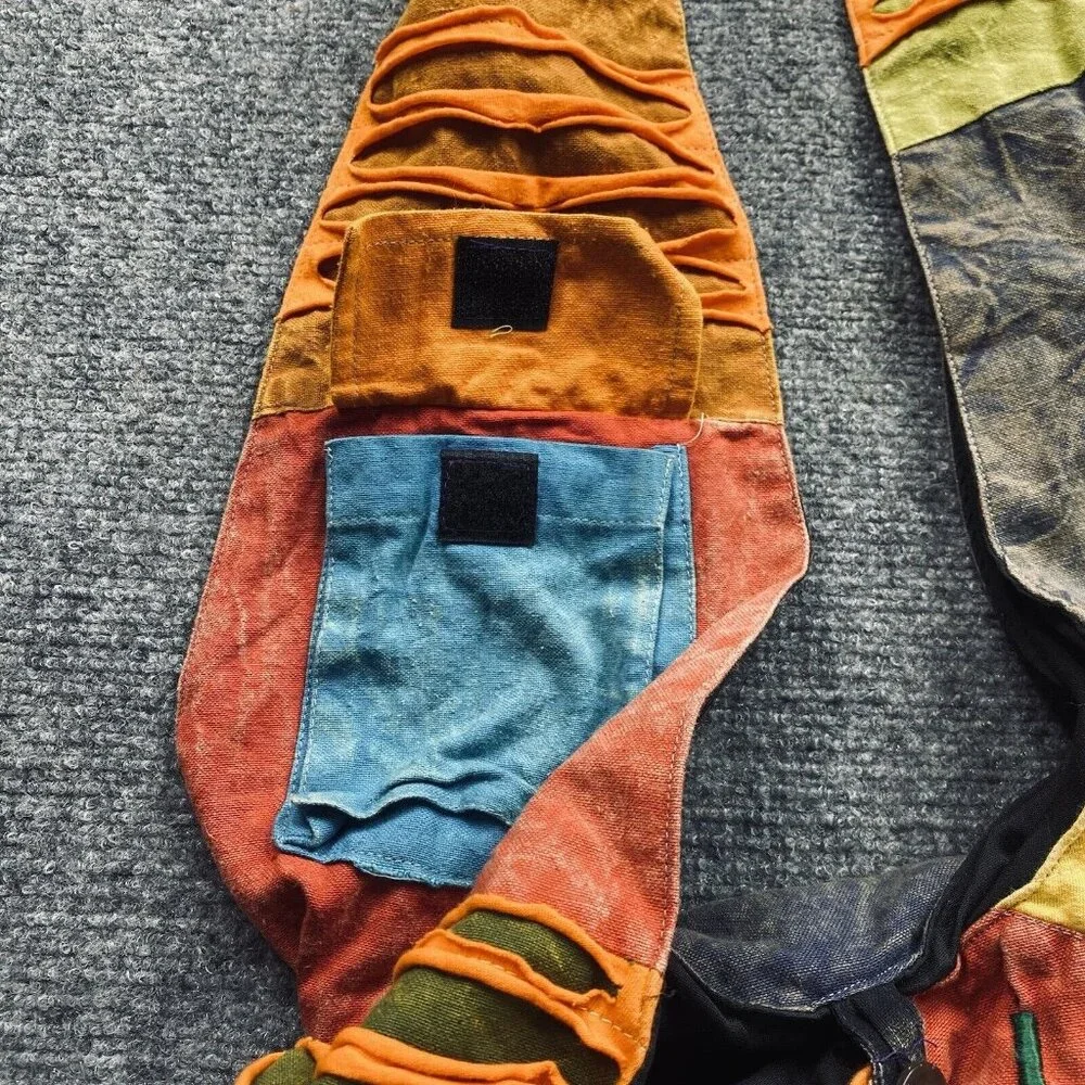Vintage Handmade Boho Sling Bag Crossbody Panda Patch Festival Hippie‎ Nepal